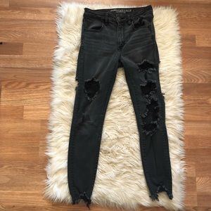High waisted black jeans